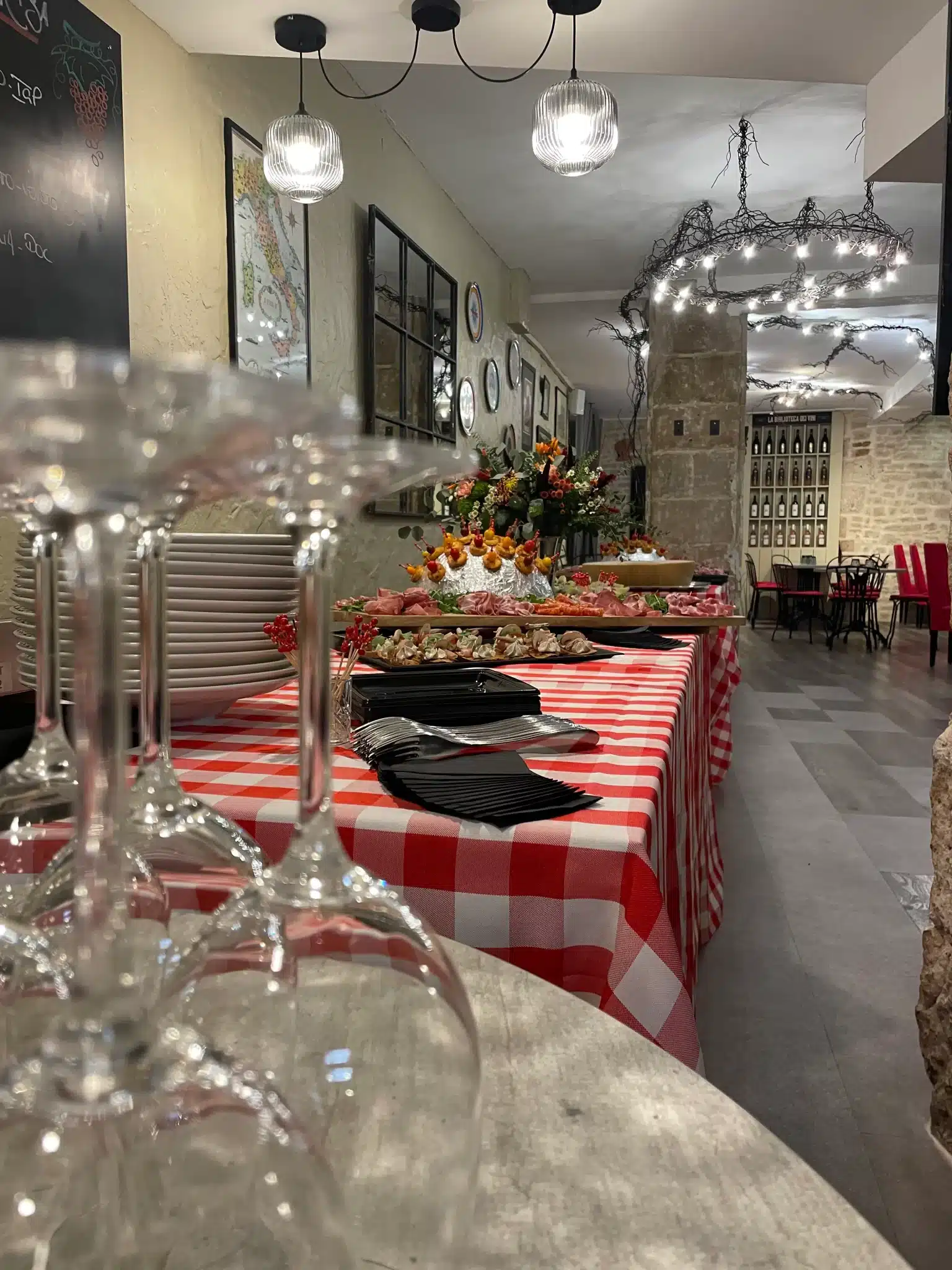 Photo du décor réalisé pour l'événement de privatisation de La Dolce Vita, Restaurant Italien à Niort